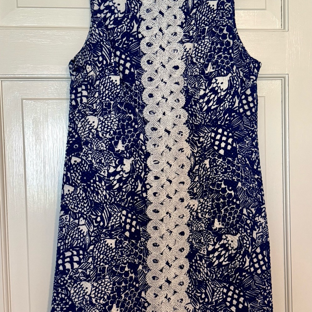 Lilly Pulitzer Navy and White Patterned Dress